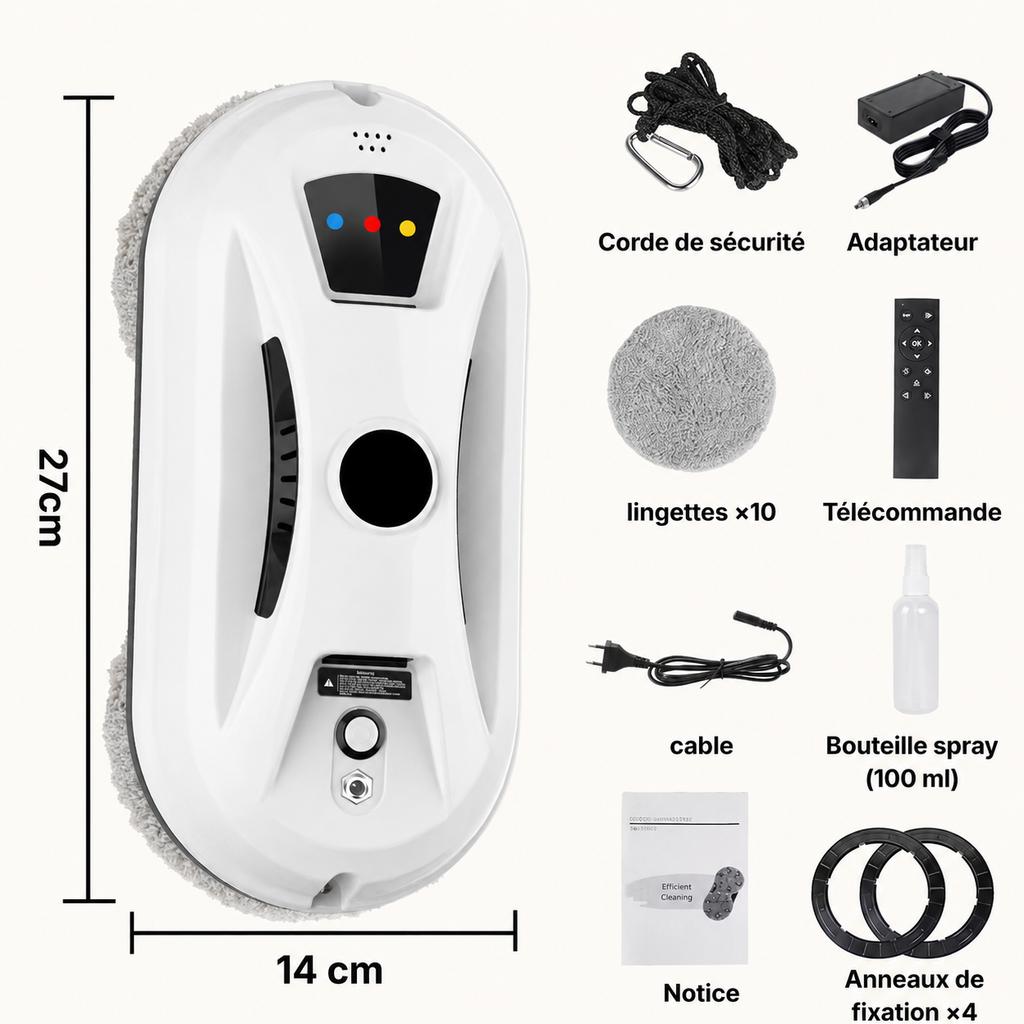 Robot Lave-Vitres Electrique avec Télécommande